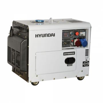 Generator de curent monofazat cu motor diesel Hyundai DHY8600SE, Insonorizat,12CP, 498CMC, 14L