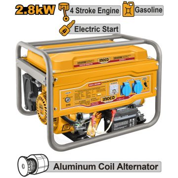Generator curent electric, 2,8kw, cu Pornire Automata Motor 4 Timpi Ingco GE30005-1