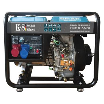 Generator de curent 6.5 kW diesel - Heavy Duty - Konner & Sohnen - KS-8100DE-1/3-HDATSR