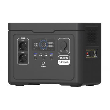 Statie acumulator portabil pentru incarcare electrica LongLife, LiFePO4, Generator Solar Power Station - 1500W, 1488Wh - WP-PS1500UPS