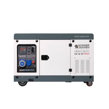Generator de curent 16 kVA diesel - Heavy Duty - insonorizat - Konner & Sohnen - KS-16-1-ATSR-Silent