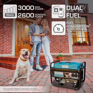 Generator pe gaz benzina   Konner  Sohnen   KS 3000G