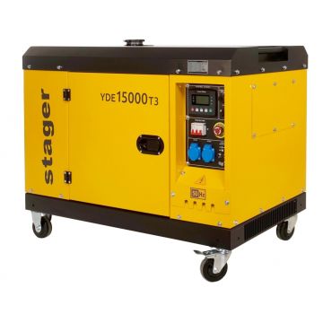 Stager YDE15000T3 Generator insonorizat 14kVA, 19A, 3000rpm, trifazat, diesel, pornire electrica